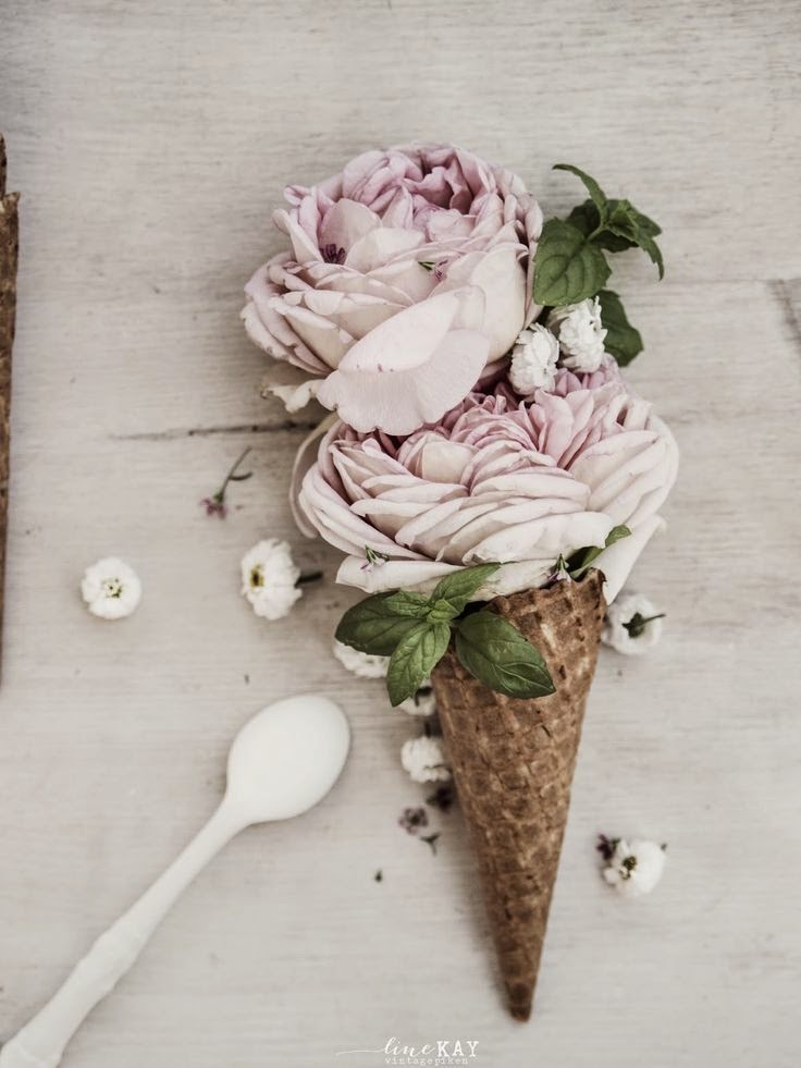 ice cream cone of roses