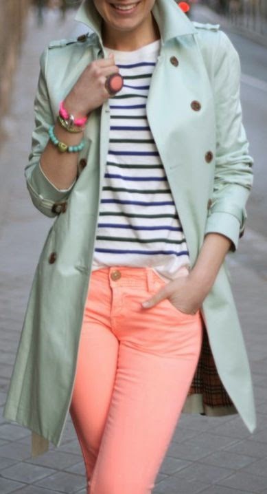 pastel pants and trench coat 