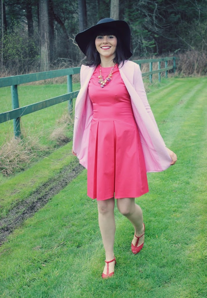 pink coat 