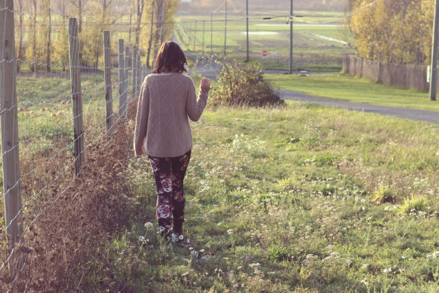 Lord and Taylor Cashmere sweater, Dex Floral leggings, Charming Charlie Necklace