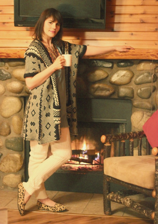 Birdies, Birdies leopard smoking slippers, Tigh-Na-Mara, Rustic Log Cabin, Marshall's Cozy Winter Fashion, Cabiin Chic, Pacific North West, Parksville, Vancouver Island, 