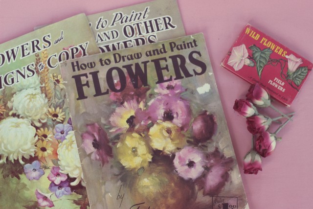 Vintage Flower Drawing Books 