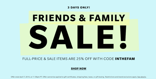 Shop Bop Friends and Family Sale 