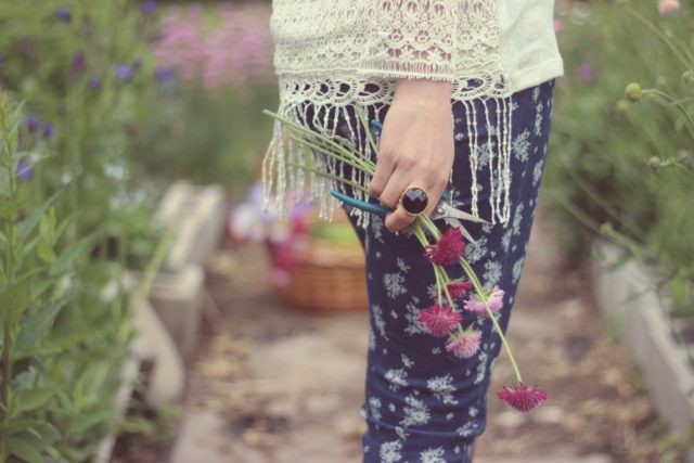 California Moonrise, Stephanie Kantis, BKLYN Bobble Hat, Floral Jeans, Stephanie Kantis, U-Pick Flowers, Vancouver Island, Wild Flowers 