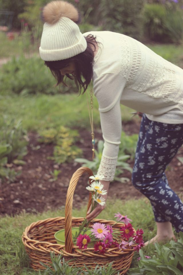 California Moonrise, Stephanie Kantis, BKLYN Bobble Hat, Floral Jeans, Stephanie Kantis, U-Pick Flowers, Vancouver Island, Wild Flowers 