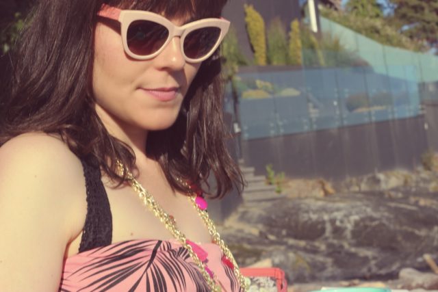 AMI Clubwear, Pizza Frisbee, palm printed maxi dress, beach, fashion blogger