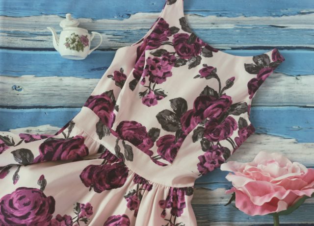 Lady Vintage Tea Dress, Vintage floral tea dress, vintage fashion 