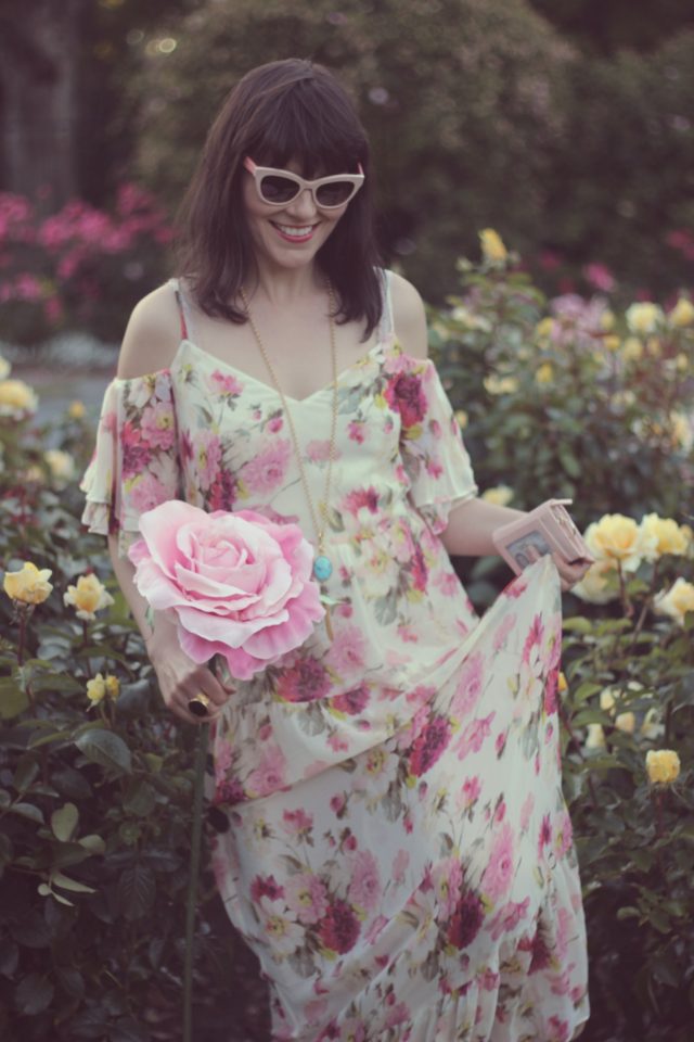 Highline Collective, Floral Maxi Dress, Marc by Marc Jacobs Sunglasses, Kate Spade New York Wallet, Stephanie Kantis, Rose Garden, Government House, Summer Wedding, Fashion blogger