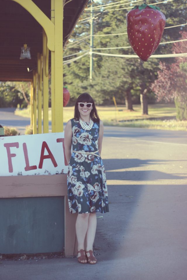 Sammy Dress, Vintage, Fashion, Dress, Floral, Retro, Blogger, Style, Strawberry, Farm