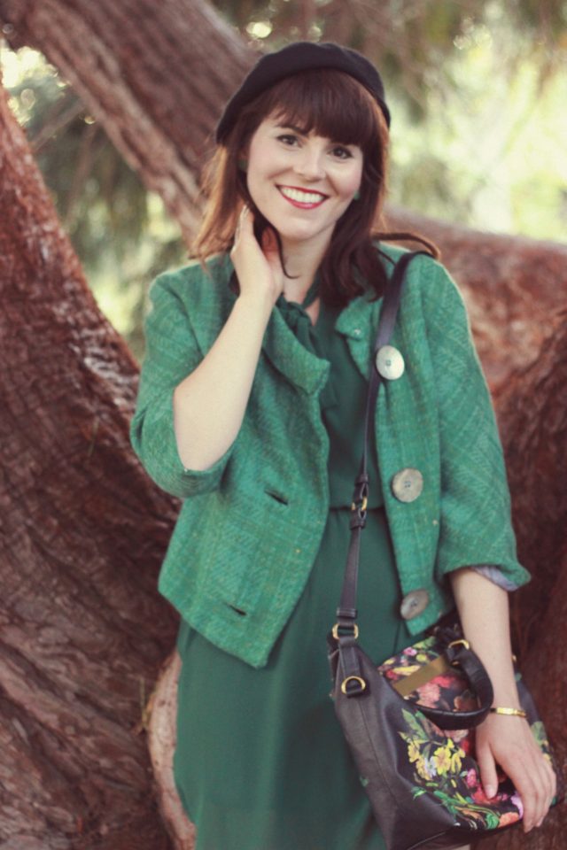 Vintage, fashion, Green, jacket, geek, chic, fall fashion, french, parisian