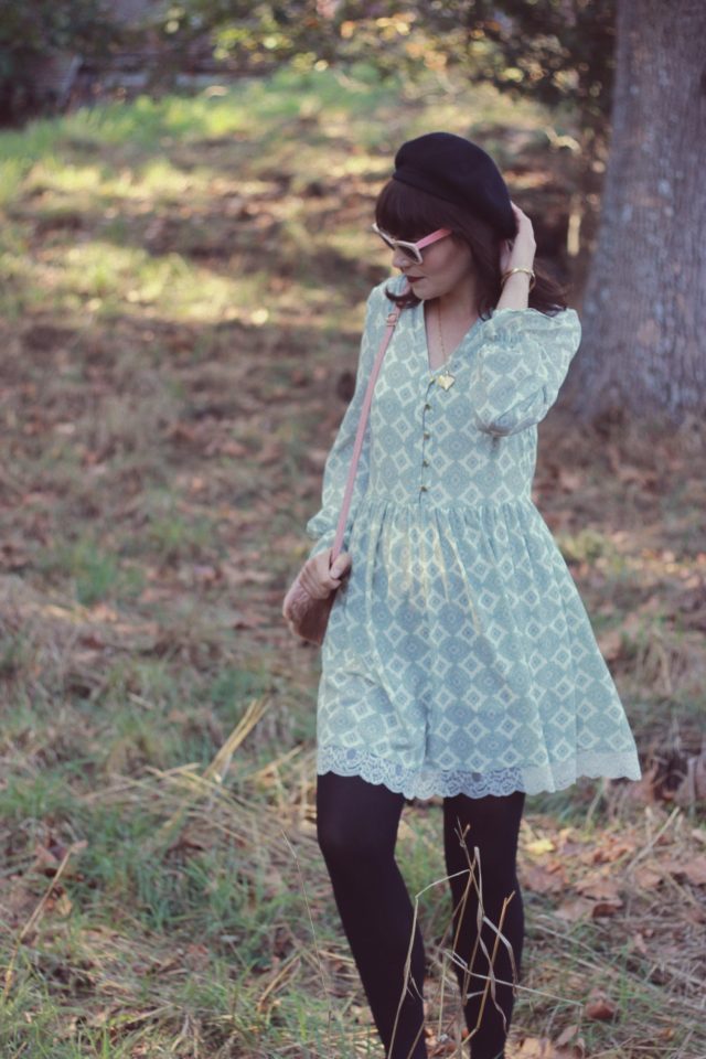 Highline Collective, Fall Fashion, vintage, Fashion Blogger, style, dress, Beret