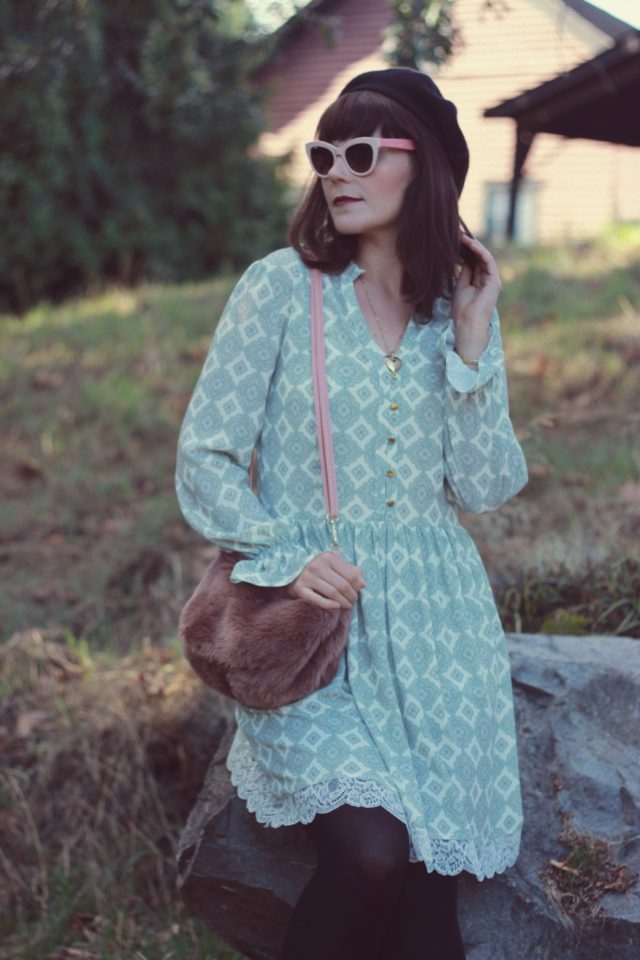 Highline Collective, Fall Fashion, vintage, Fashion Blogger, style, dress, Beret