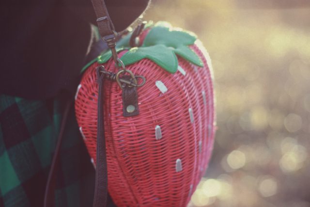 Ola Dubois, Zaful, Strawberry Straw Bag, Gigham and polka dots, Fall Fashion,