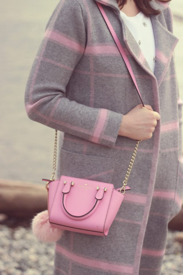 Chic Wish, Trendy Grid coat, grey and pink, fall fashion, fashion blogger, vintage, street style, street fashion