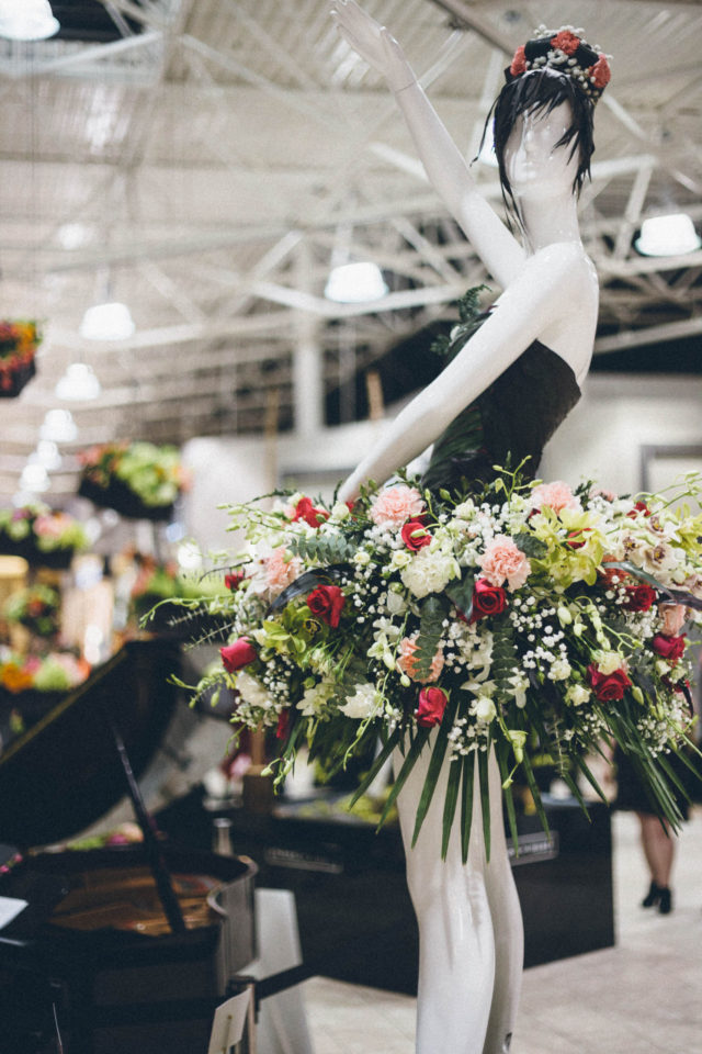 FLEURS DE VILLES, CANADA’S PREMIERE FLORAL MANNEQUIN SERIES, VICTORIA’S MAYFAIR SHOPPING CENTRE, FLEURS DE VILLES EUROPEAN STYLE FLOWER MARKET