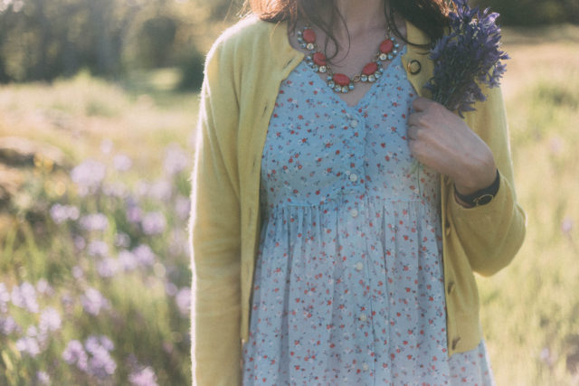 Ralph Lauren Denim & Supply Floral Button-Front , watermelon straw bag, yellow cardigan, cashmere, vintage, floral, summer fashion, sun jellies,