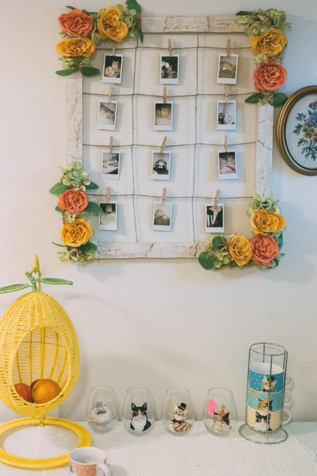 Pier 1 Imports, DIY Floral Frame, Cat Dishes