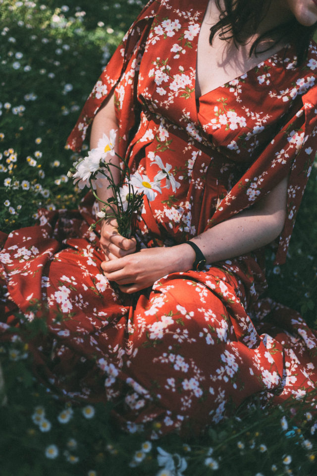 CALIFORNIA MOONRISE Floral Printed Tiered Gown, California Moonrise, Bohemian fashion, vintage, summer, maxi dress, retro, floral, straw bag