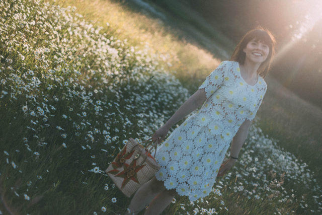 Flawless in Fleurs Midi Dress, Daisy, Crochet, Vintage, summer