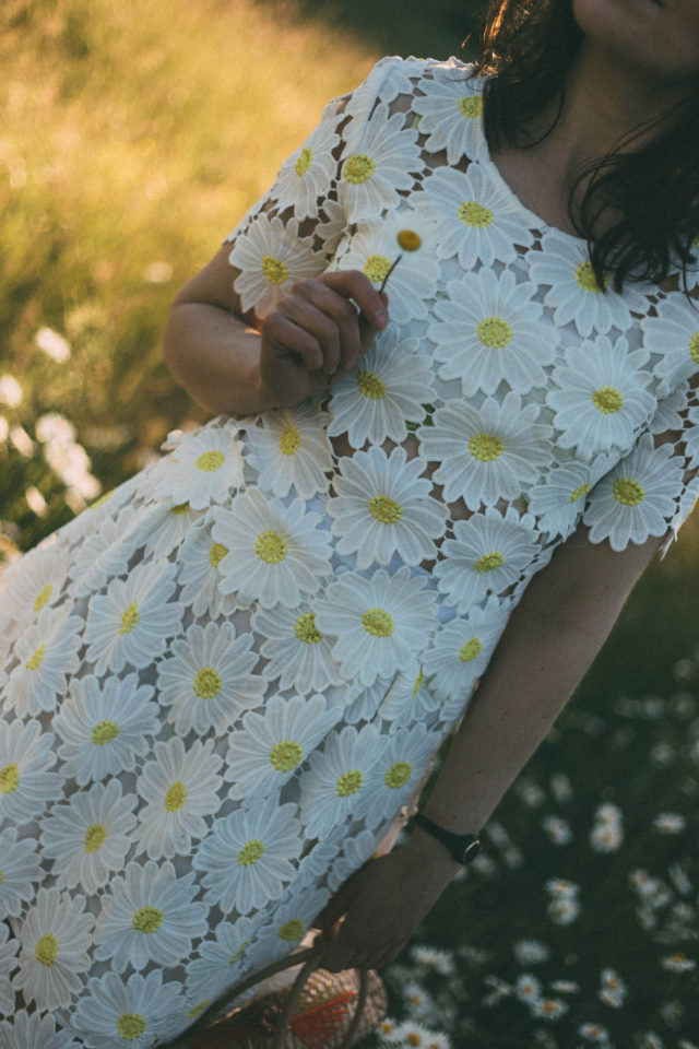 Flawless in Fleurs Midi Dress, Daisy, Crochet, Vintage, summer