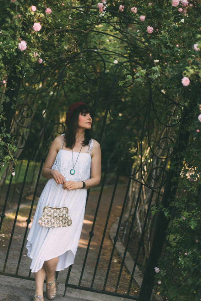 Volcom, Boundless Dress, spaghetti straps, bandeau style, White Dress, Midi skirt length, summer, vintage