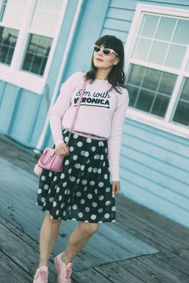 Betty and Veronica, Chic Wish, Polka Dot Skirt, Vintage, Retro, Kate Spade, Reebok Classic