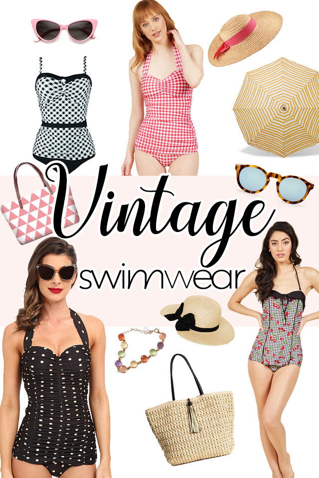 Vintage Swimwear, bikini, 1950s, pinup, style, retro, summer, beach
