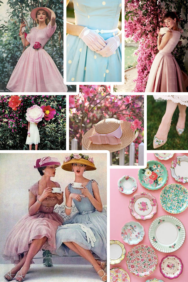 Vintage, floral, flowers, garden party, the party, retro, dress, women, fashion, style, rose, floral bag, Royal Albert, Tea Cup,
