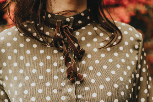 Tie Detail Flounce Sleeve Spot Dress, SheIn, vintage, polka dot dress, fashion, spring fashion, Victorian fashion