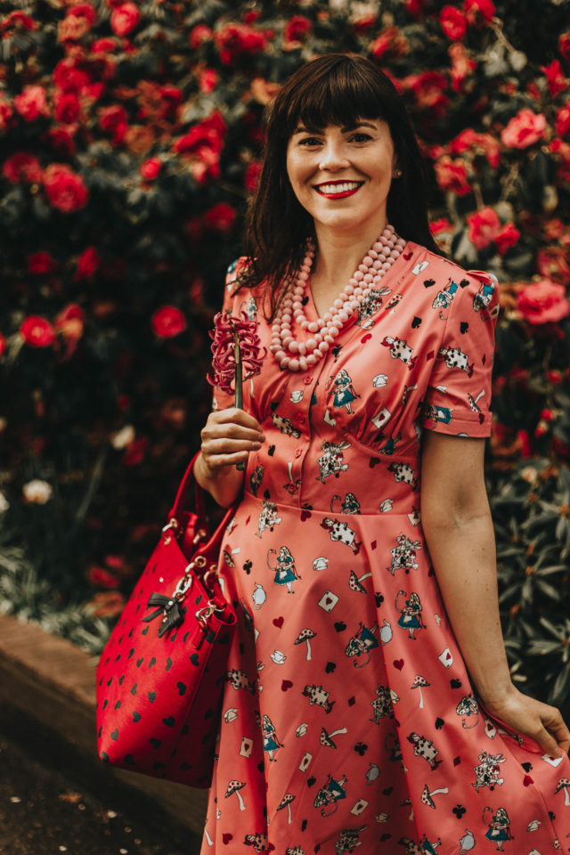 'Ionia' Pink Alice in Wonderland Print Tea Dress, Lindy Bop, Review Australia, ADD TO FAVORITES SUGARFIX by BaubleBar Bold Beaded Statement , Vintage fashion