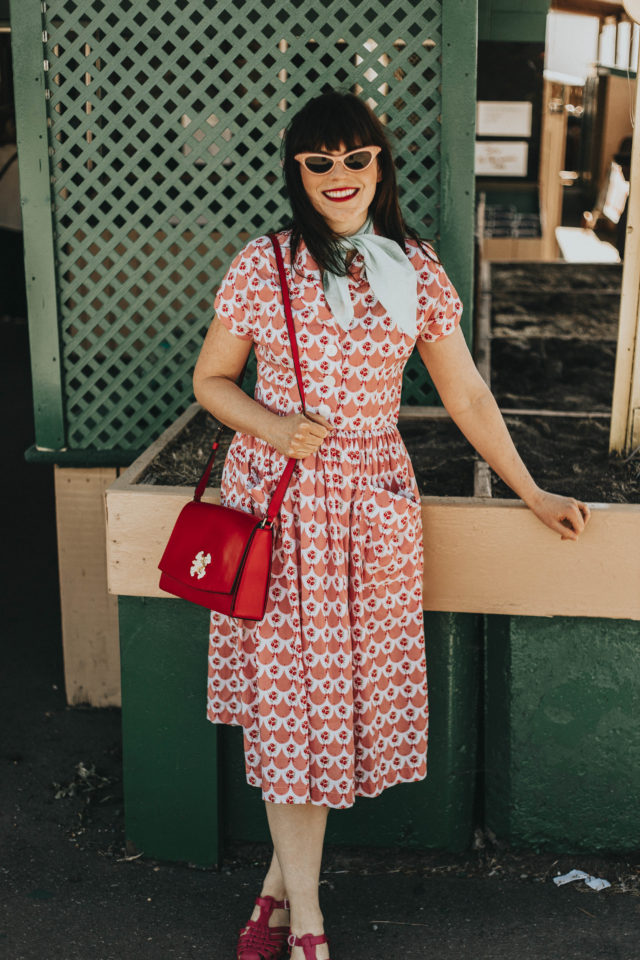 Medium red Leather Rossie Crossbody bag, Tous, Leather handbag, vintage Fashion, Summer dress, floral dress, leather handbag, red, retro, floral dress,