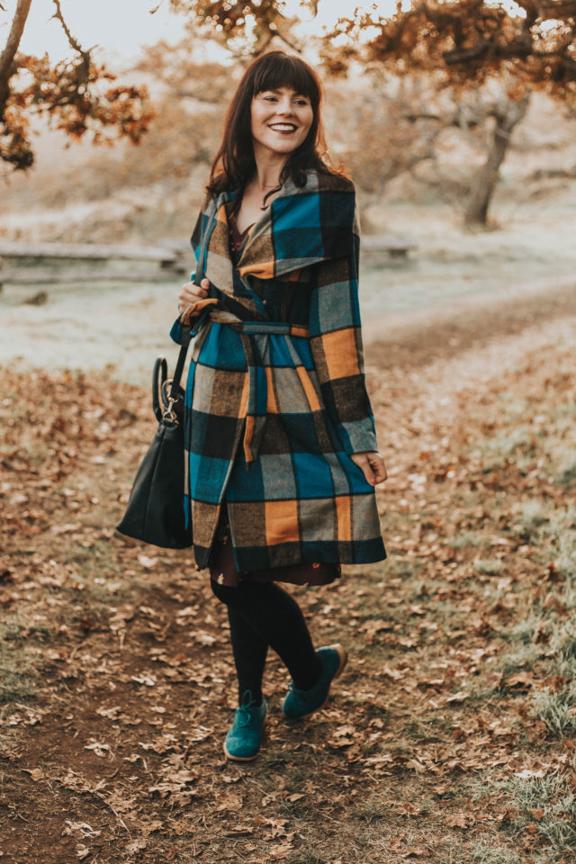 Intelligent Around Town Belted Coat, Modcloth, Sentimental Special Short Sleeve Dress, Retro Set-Up T-Strap Heel, Talking Picture Oxford Flat, Haul It All Shoulder Bag, Banned Cat Stop the Feeling Handbag, vintage inspired fashion, fall fashion,