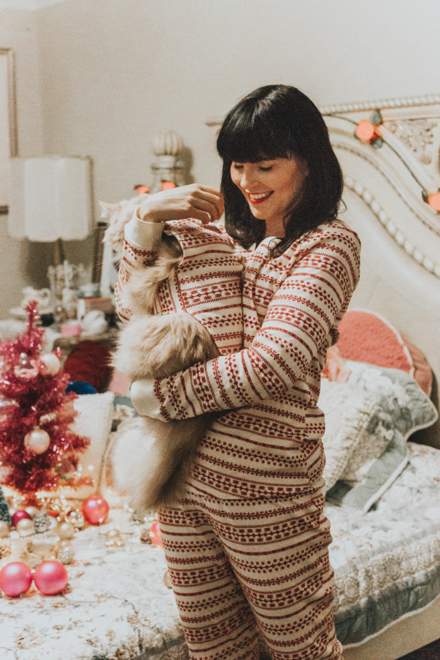 Pet LC Lauren Conrad Jammies For Your Families Knit Winter Fairisle Bodysuit