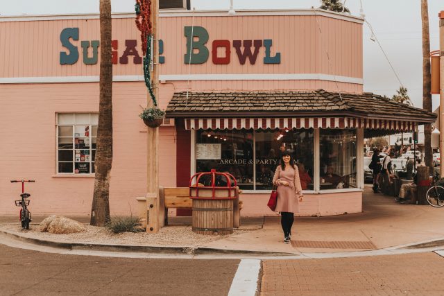 Sugar Bowl, Phoenix Arizona, Sprinkles Cupcake ATM, Scottsdale Arizona, There You Go Wrap Knit Dress in Pink, Chic Wish