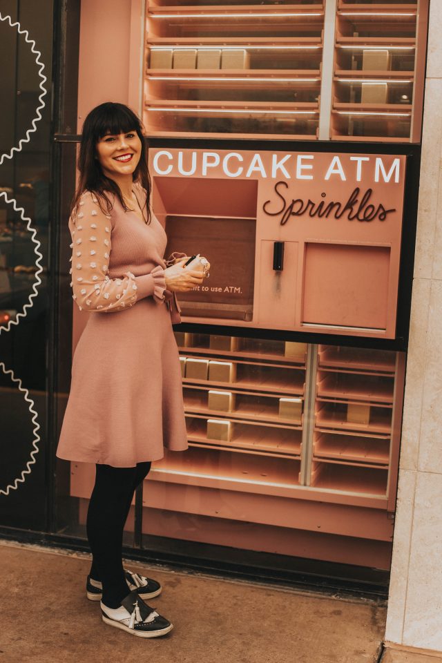 Sugar Bowl, Phoenix Arizona, Sprinkles Cupcake ATM, Scottsdale Arizona, There You Go Wrap Knit Dress in Pink, Chic Wish