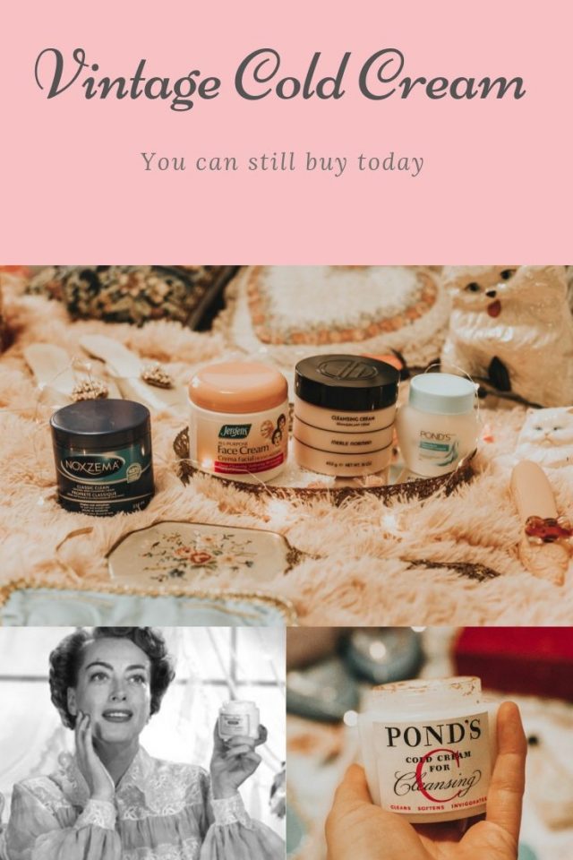 4 vintage cold creams that you can still buy today, Ponds Cold Cream cleanser Review, Vintage Ponds, vintage Noxzema, Vintage Jergens Cleansing Cream, Merle Norman Cleansing Cream, how to use Cold Cream, 1950s beauty routine, vintage cleansing routine