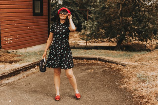 Unique Vintage Navy Knit Cactus Cutie Print Short Sleeve Fit & Flare Dress, vintage summer fashion, Unique Vintage, Kate Spade Sunglasses