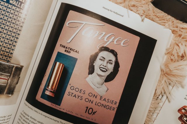 Vintage Tangee cosmetics, Tangee Cosmetics, the history of Tangee cosmetics, 1920s cosmetics, 1920s lipstick, color changing lipstick, the Vermont country store, Tangee cosmetics review, vintage cosmetics brands
