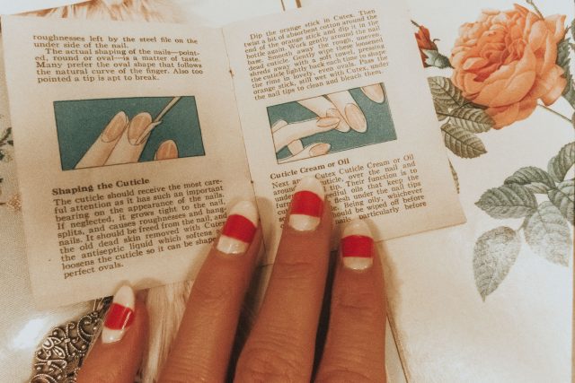 1920s manicure, 1920s nail care, cutex, vintage nail care products, 1920s half moon manicure, how women painted their nails in the 1920s, vintage nail art, 1920s nail art, 1920s nail art, 1920s nails, Art Deco nails, Great Gatsby Nails