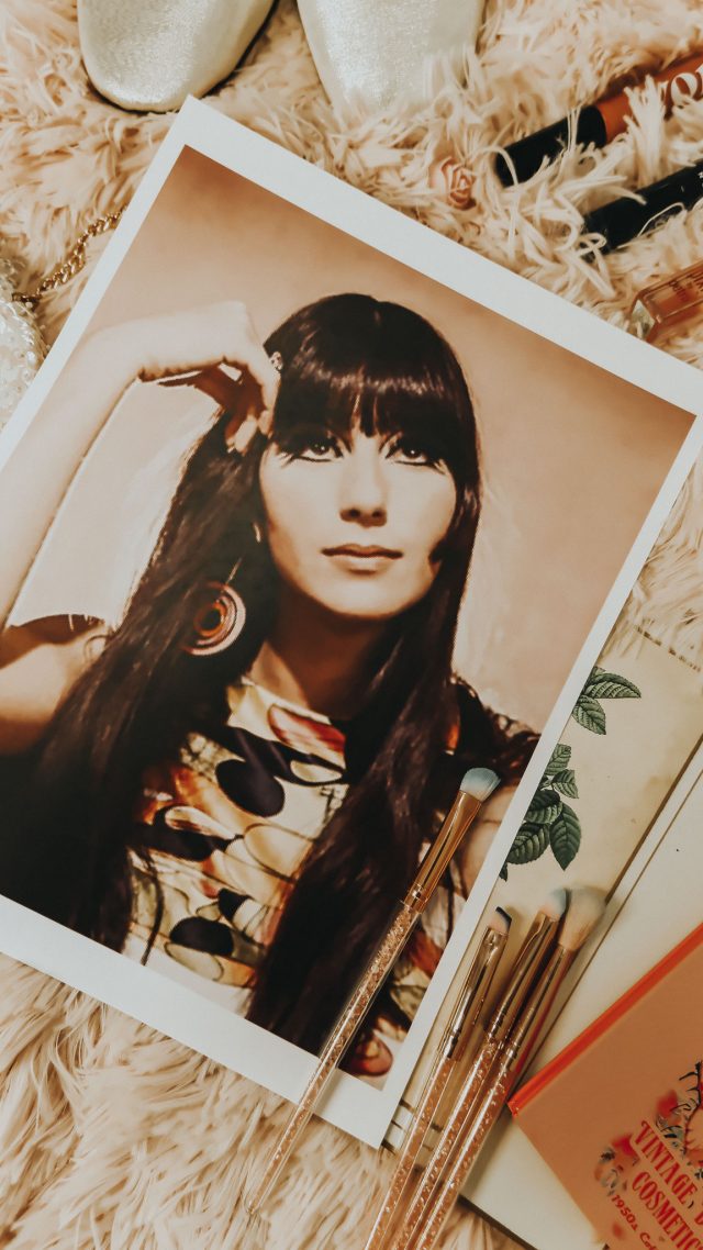 Cher, Cher makeup tutorial, 1960s Cher makeup tutorial, vintage makeup tutorial, vintage doll cosmetics, stamp liquid eyeliner