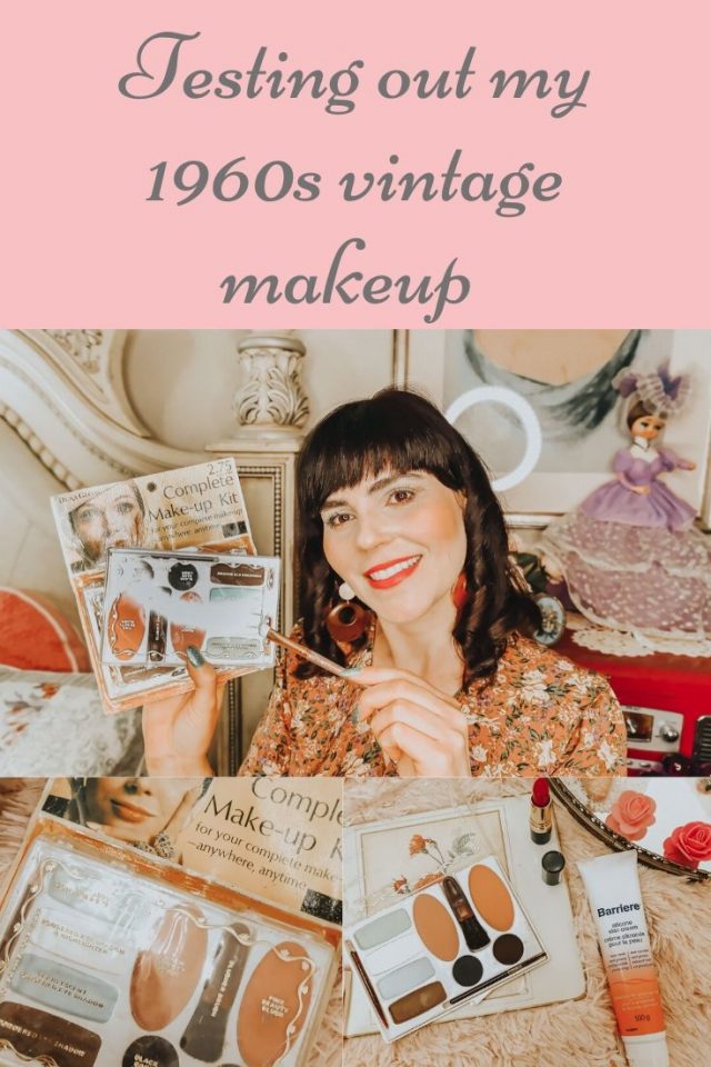 testing out my vintage makeup, vintage makeup collection, vintage makeup, vintage 1960s eyeshadow, swatching vintage makeup, 1960s makeup, vintage makeup,