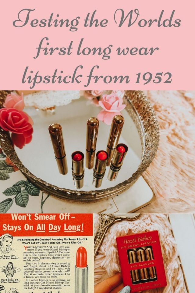hazel bishop lipstick, 1950s lipstick, first long lasting lipstick, hazel bishop, vintage lipstick 1950s lipstick 