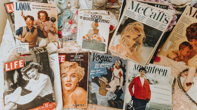 vintage magazine collection, vintage magazines, vintage vogue magazine, vintage seventeen magazine, vintage life magazine, vintage McCall's magazine, vintage Good Housekeeping magazine, browsing through vintage magazines 